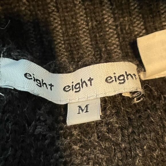 Eight Eight Eight Cowl Neck Cable Knit Sweater Black Chunky Long Sleeve M - Picture 6 of 7